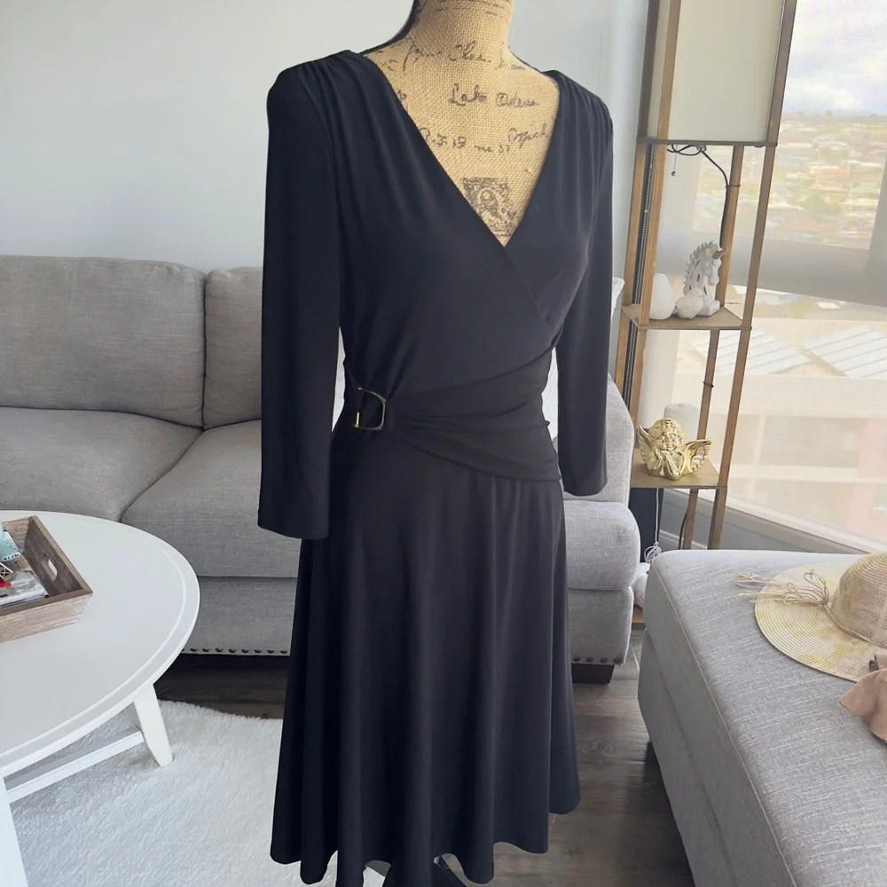 Ralph Lauren Black Long Sleeve Dress - Picture 2 of 10